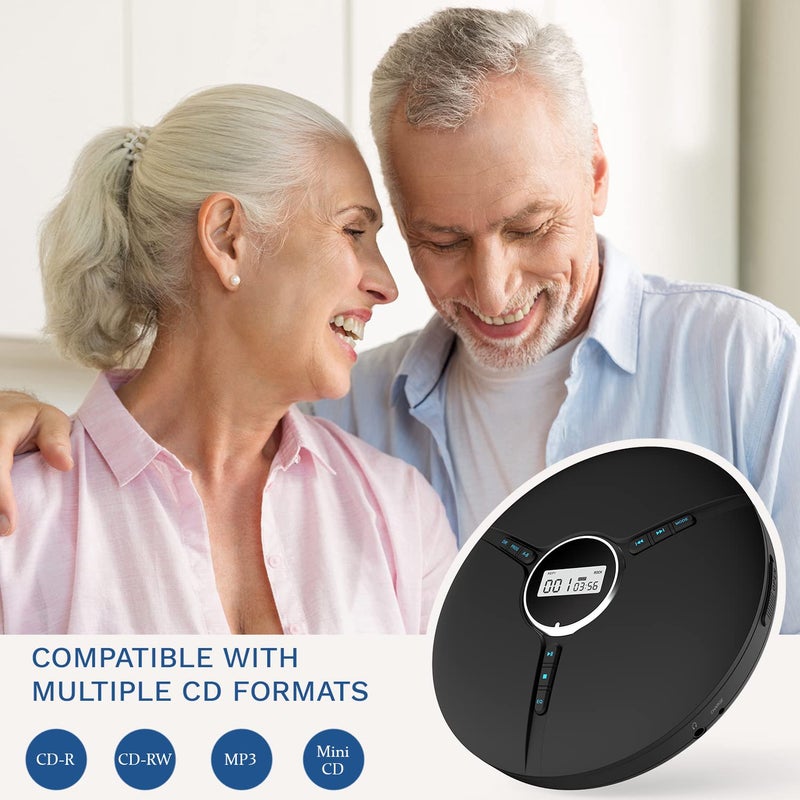 KLIM Discman Portable CD Player with Headphones, Built-in Battery - New Version - CD Players for Home, Car - Compatible w/SD Card, CD-R, CD-RW, MP3, WMA - 5 EQ Effects - Black - Image 2